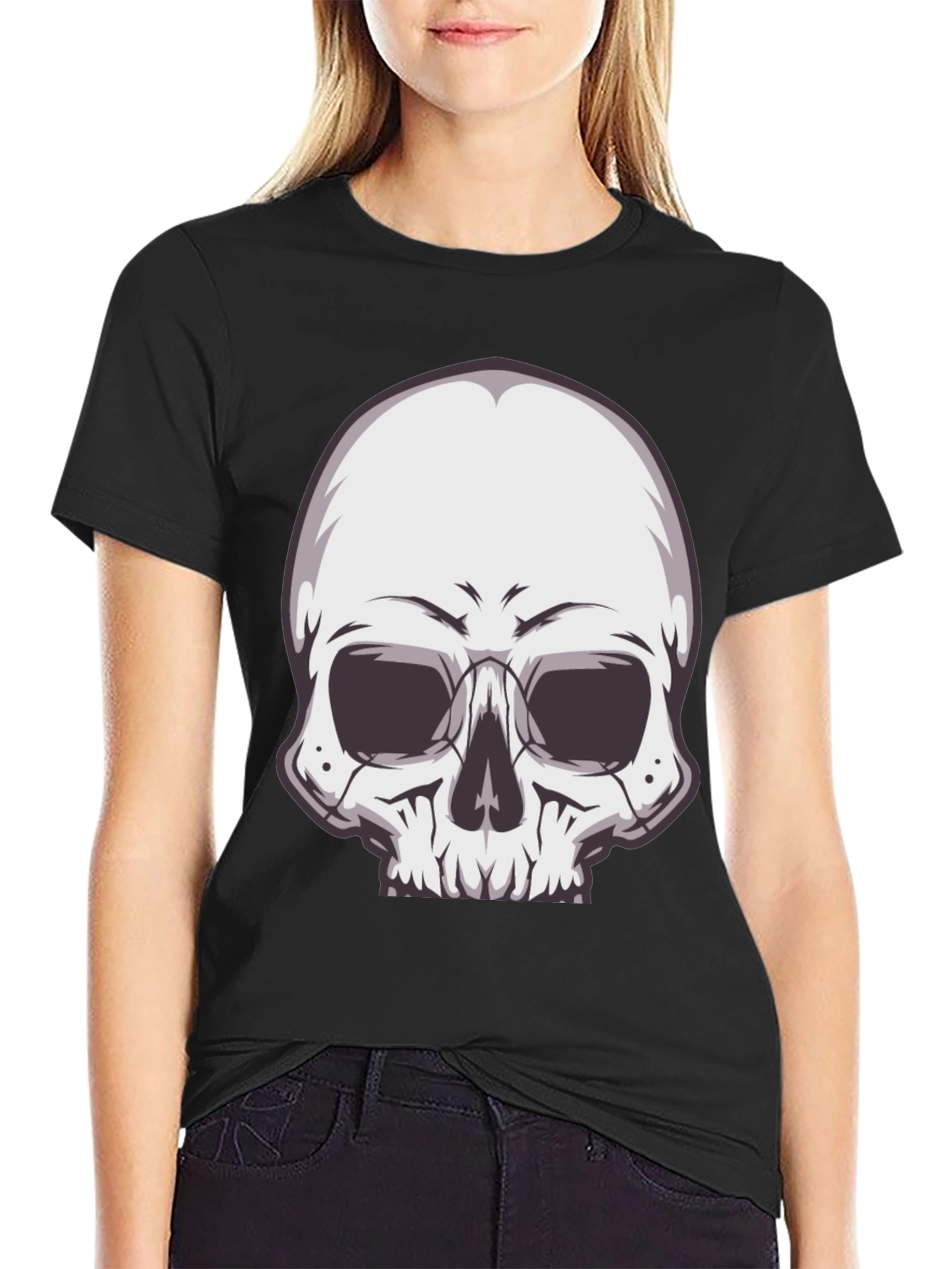Skull Graphic Tee - Stylish Black T-Shirt