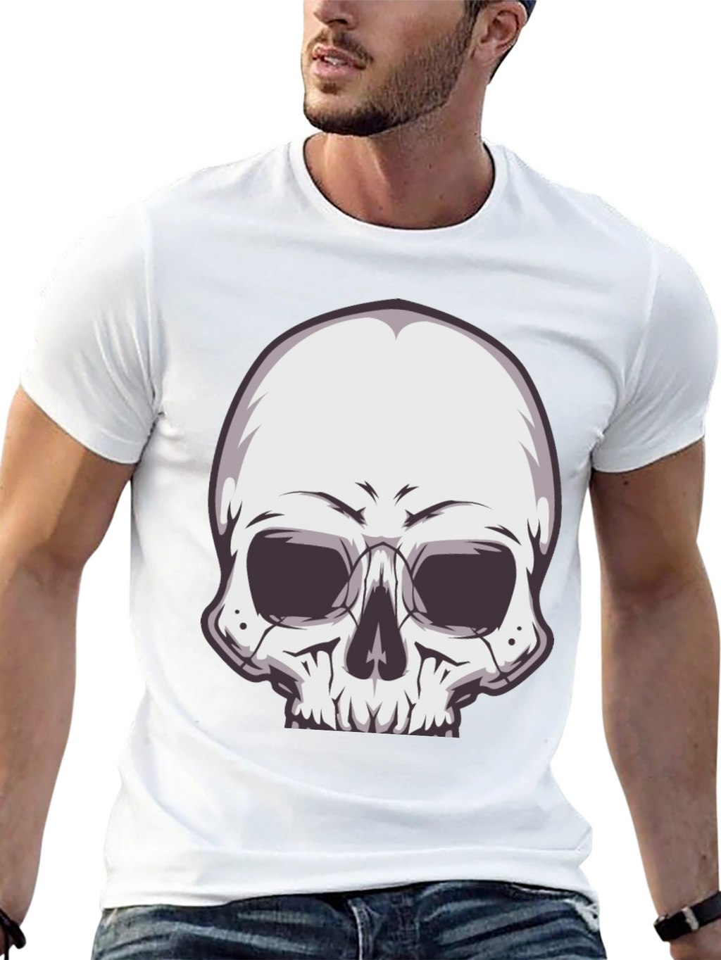 Skull Graphic Tee - Stylish Black T-Shirt
