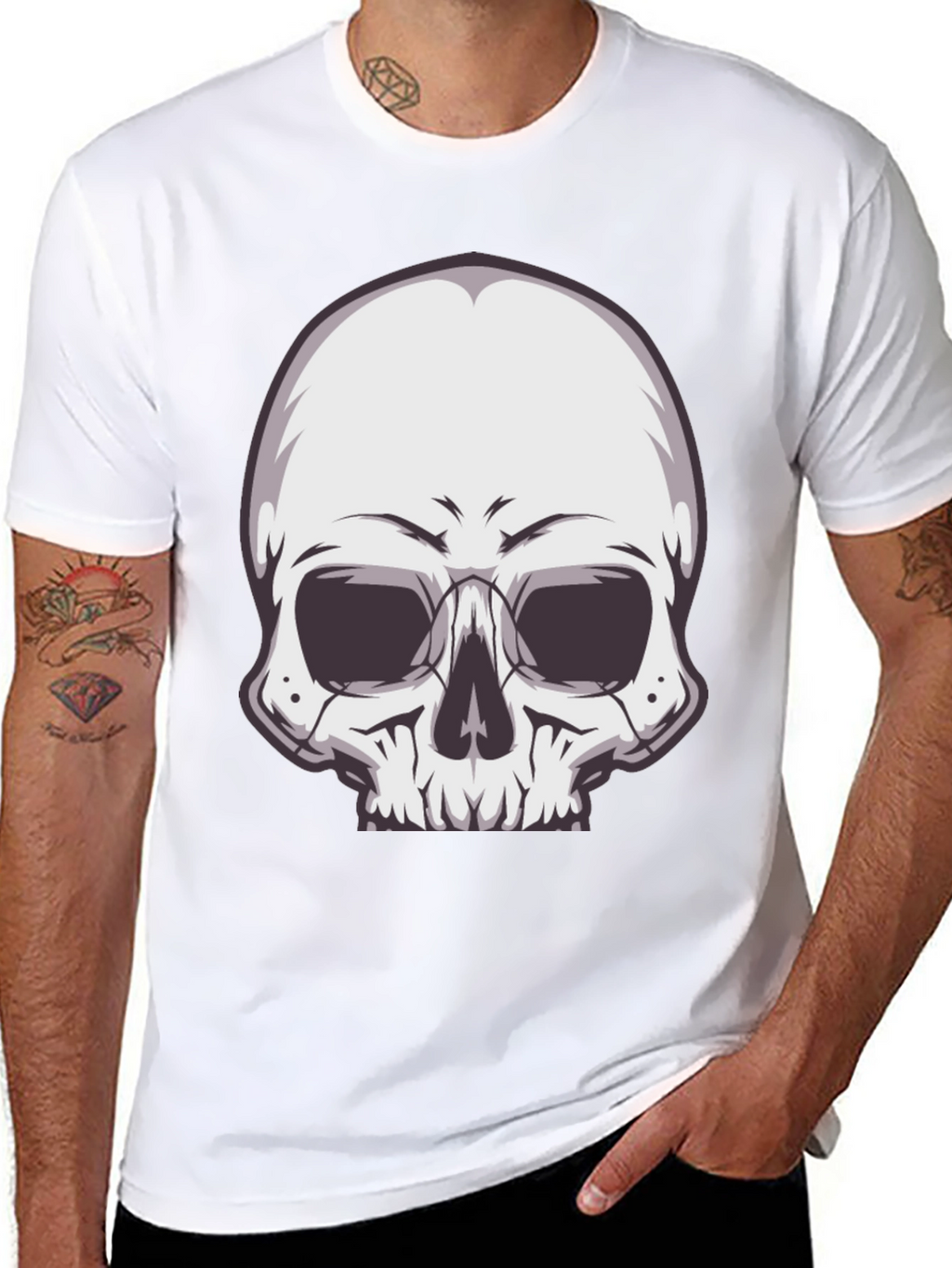 Skull Graphic Tee - Stylish Black T-Shirt