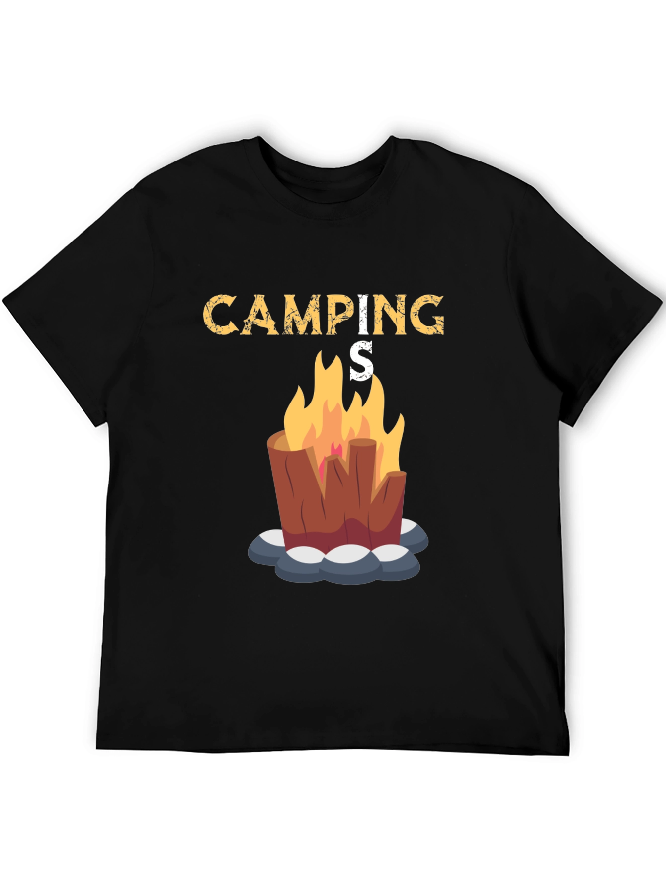Camping Bonfire Graphic Tee - Black Unisex T-Shirt