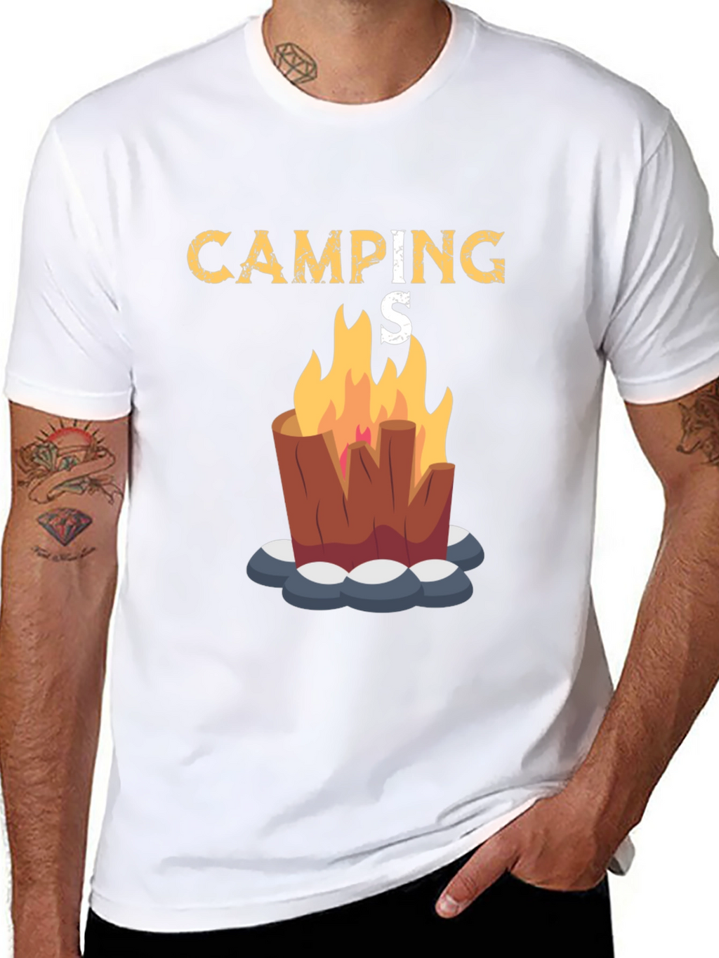 Camping Bonfire Graphic Tee - Black Unisex T-Shirt