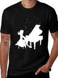 Piano Girl Graphic Tee - Musicians Style