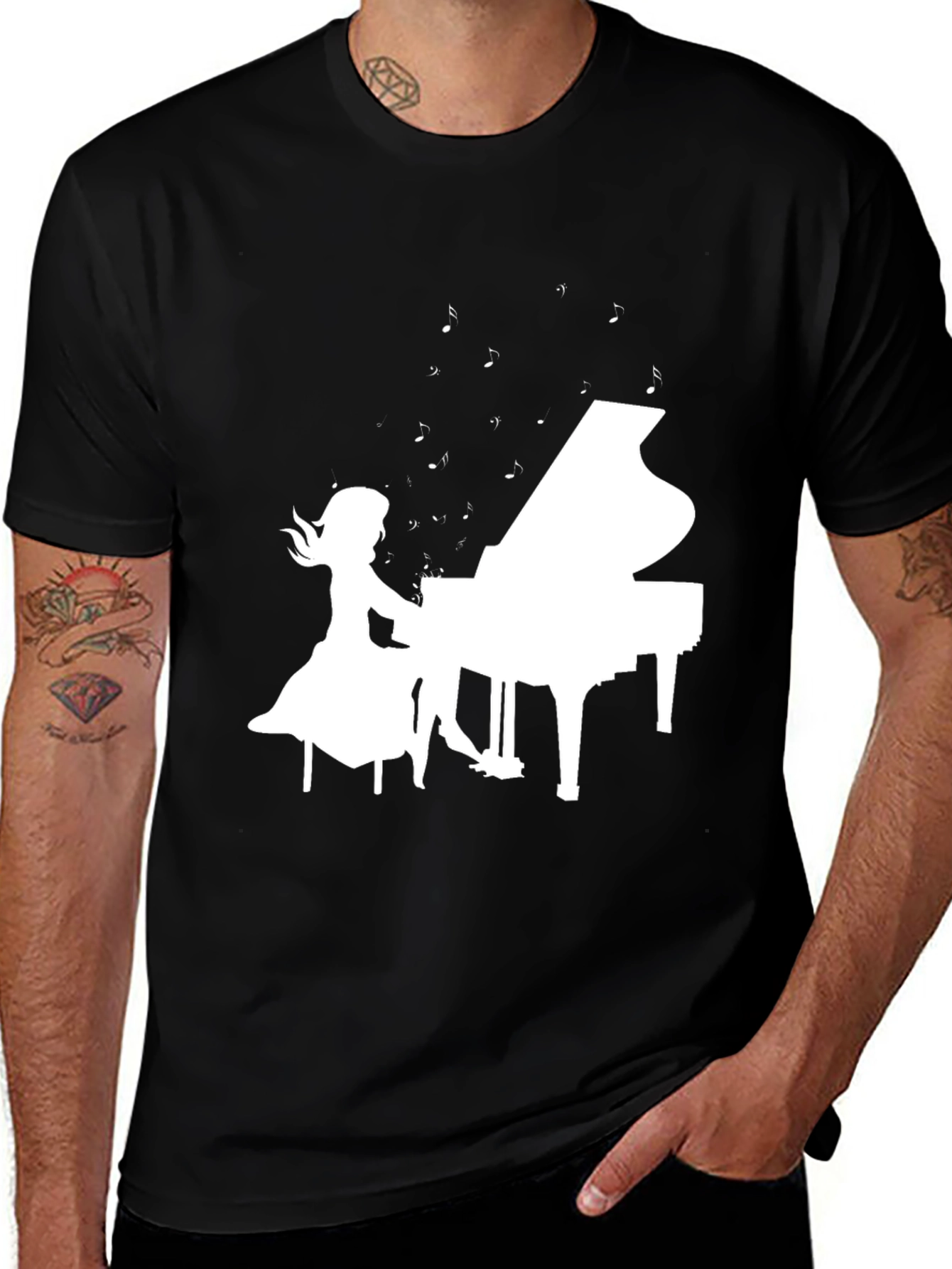 Piano Girl Graphic Tee - Musicians Style