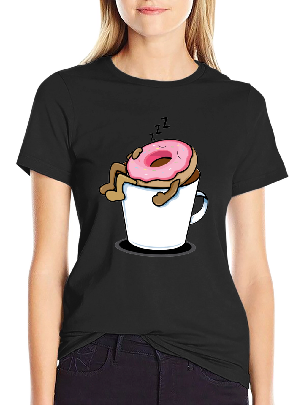 Donut in Coffee Mug Graphic T-Shirt