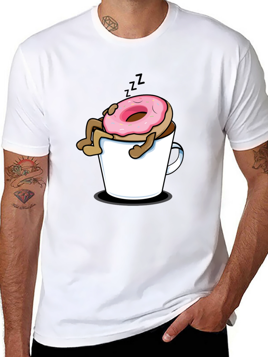Donut in Coffee Mug Graphic T-Shirt