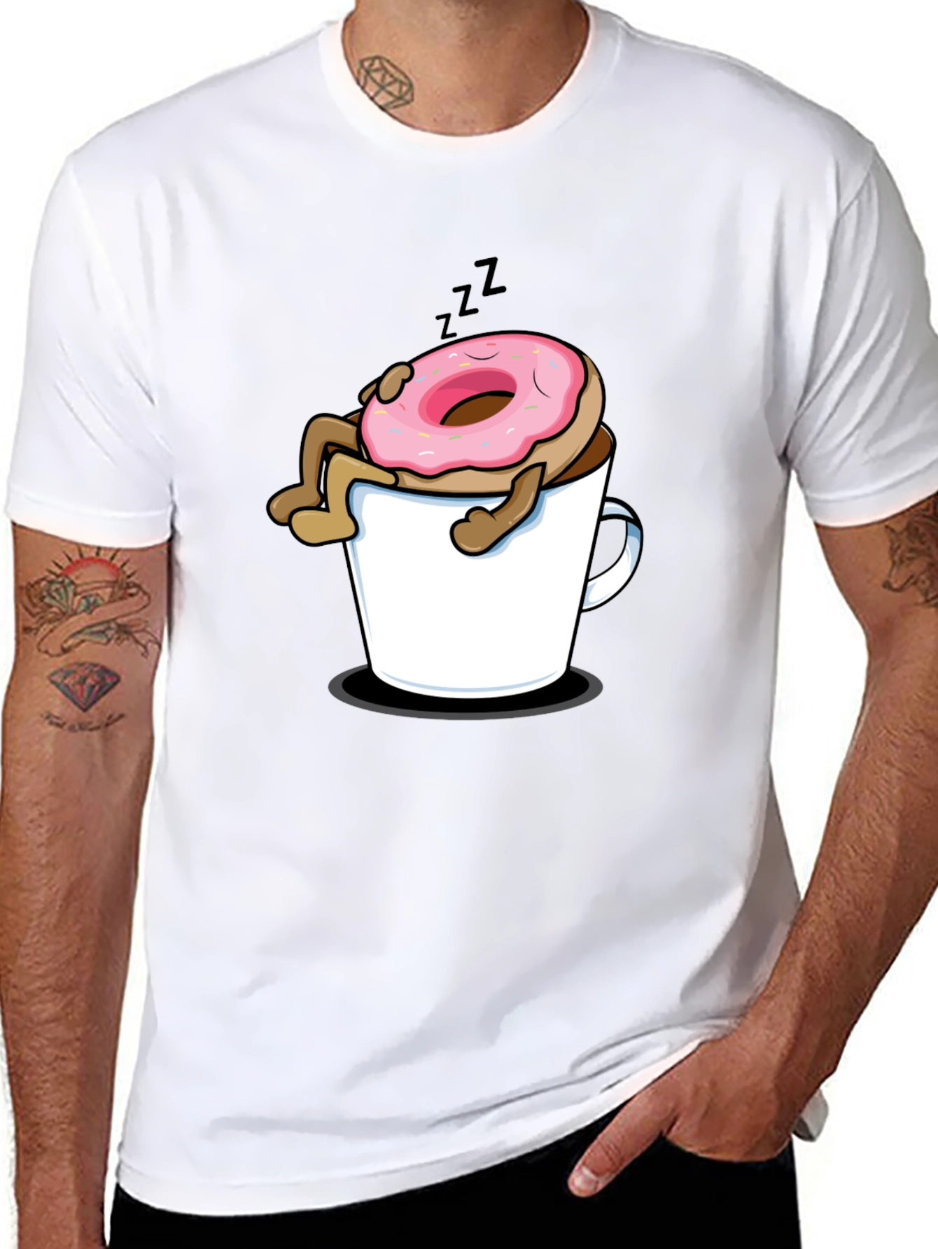 Donut in Coffee Mug Graphic T-Shirt