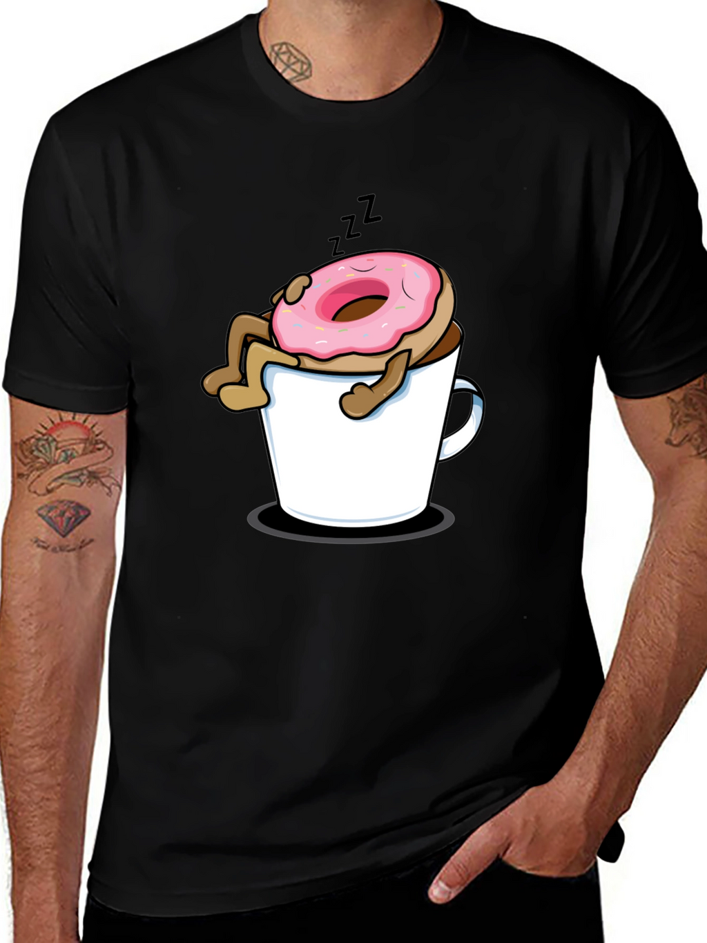 Donut in Coffee Mug Graphic T-Shirt