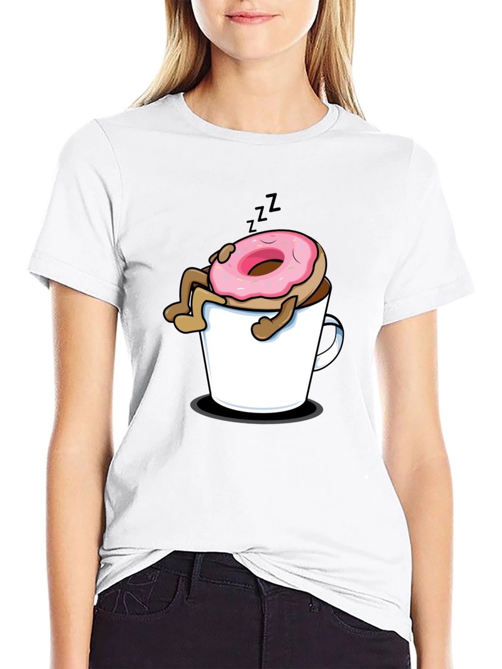 Donut in Coffee Mug Graphic T-Shirt