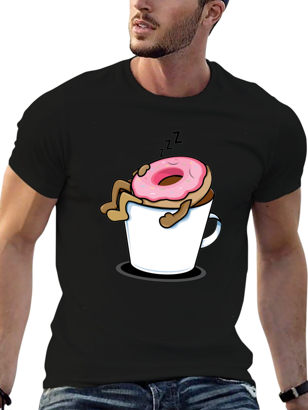 Donut in Coffee Mug Graphic T-Shirt
