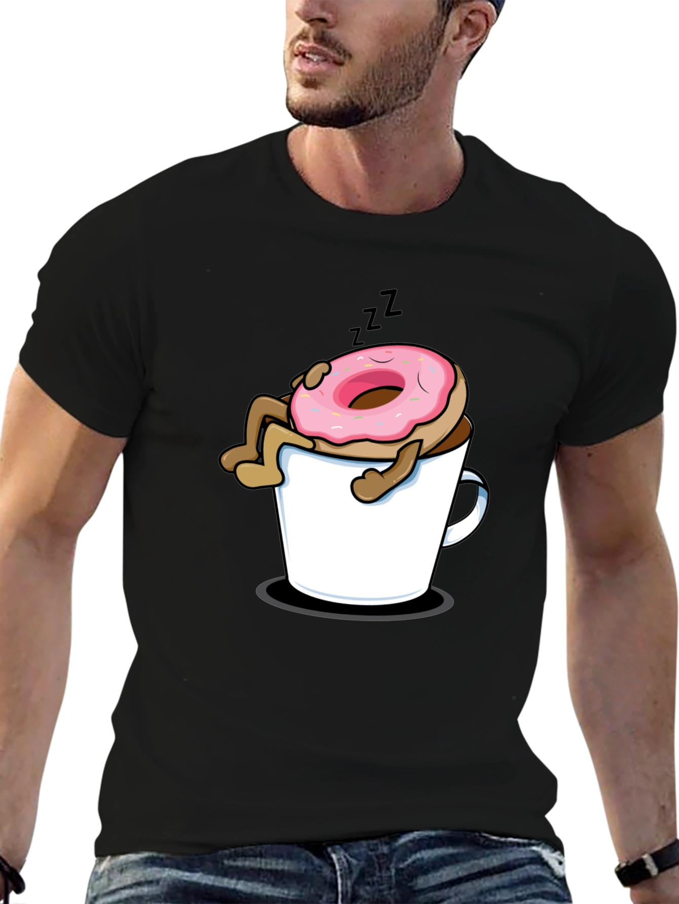 Donut in Coffee Mug Graphic T-Shirt