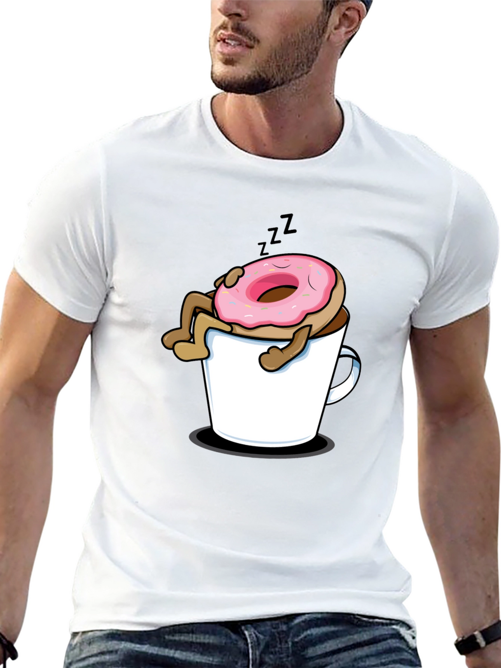 Donut in Coffee Mug Graphic T-Shirt