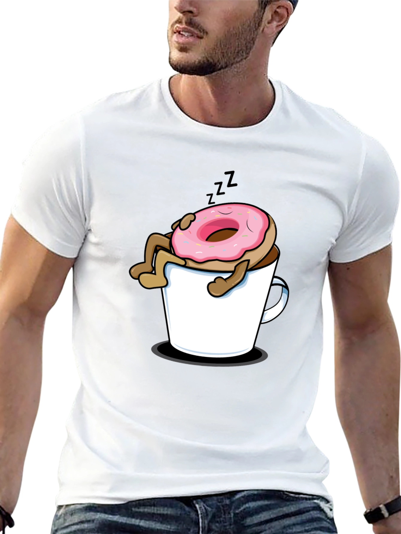 Donut in Coffee Mug Graphic T-Shirt