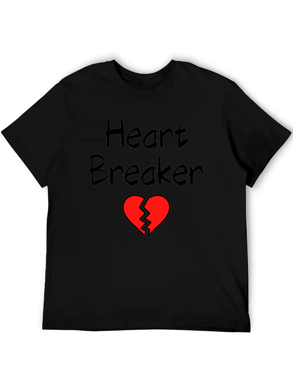 Heart Breaker Graphic Tee - Black Cotton Shirt