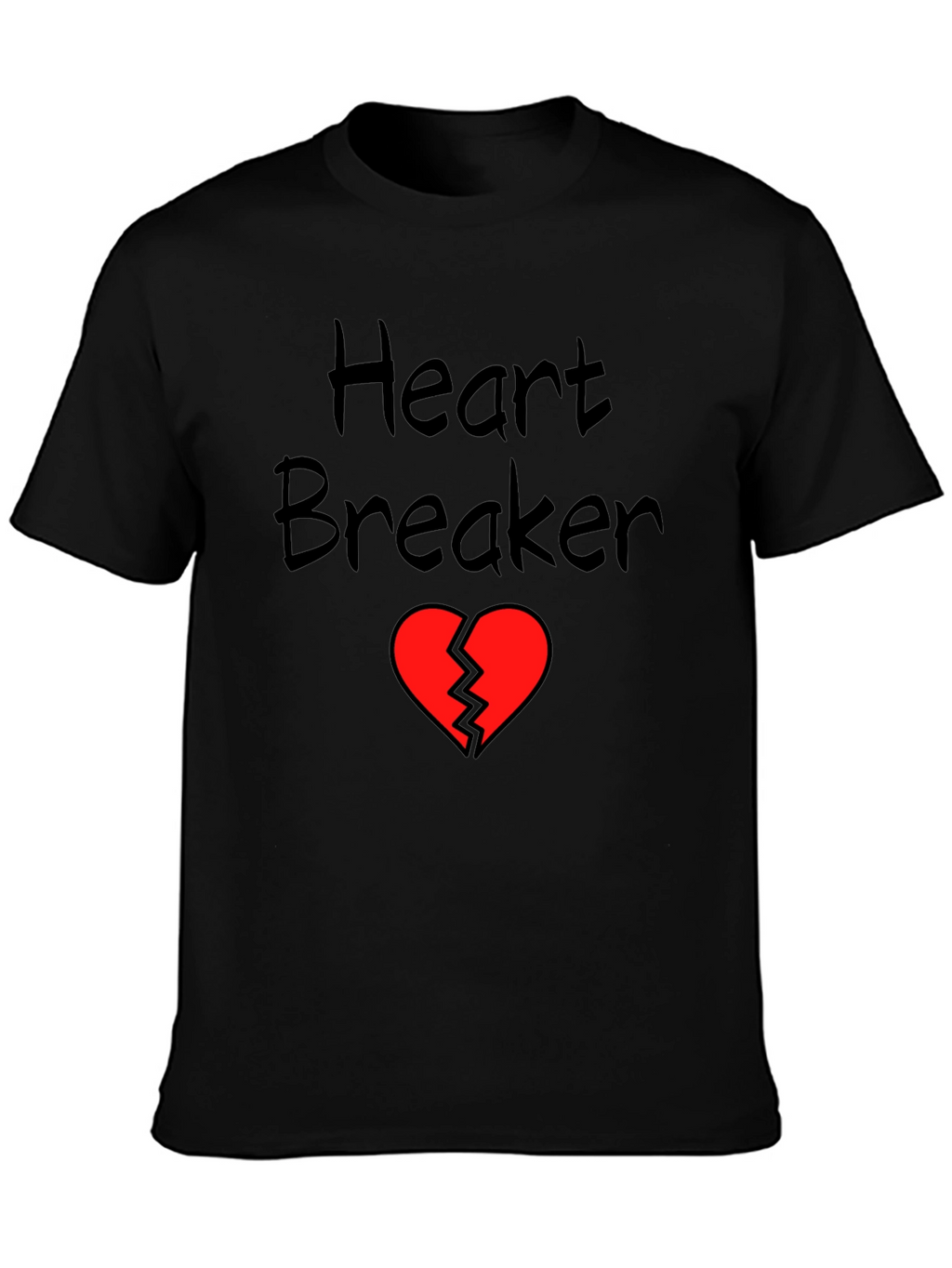 Heart Breaker Graphic Tee - Black Cotton Shirt