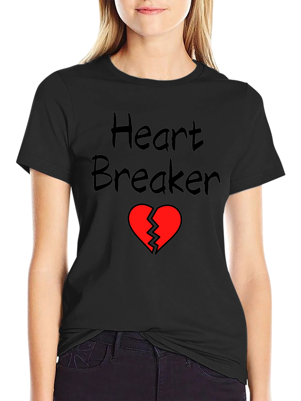 Heart Breaker Graphic Tee - Black Cotton Shirt