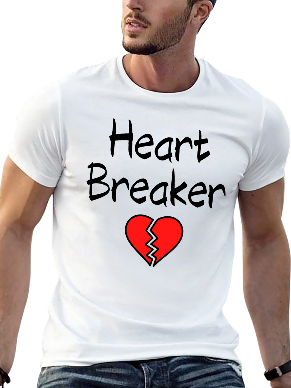 Heart Breaker Graphic Tee - Black Cotton Shirt