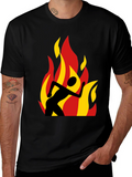 Flaming Runner Black Graphic Tee