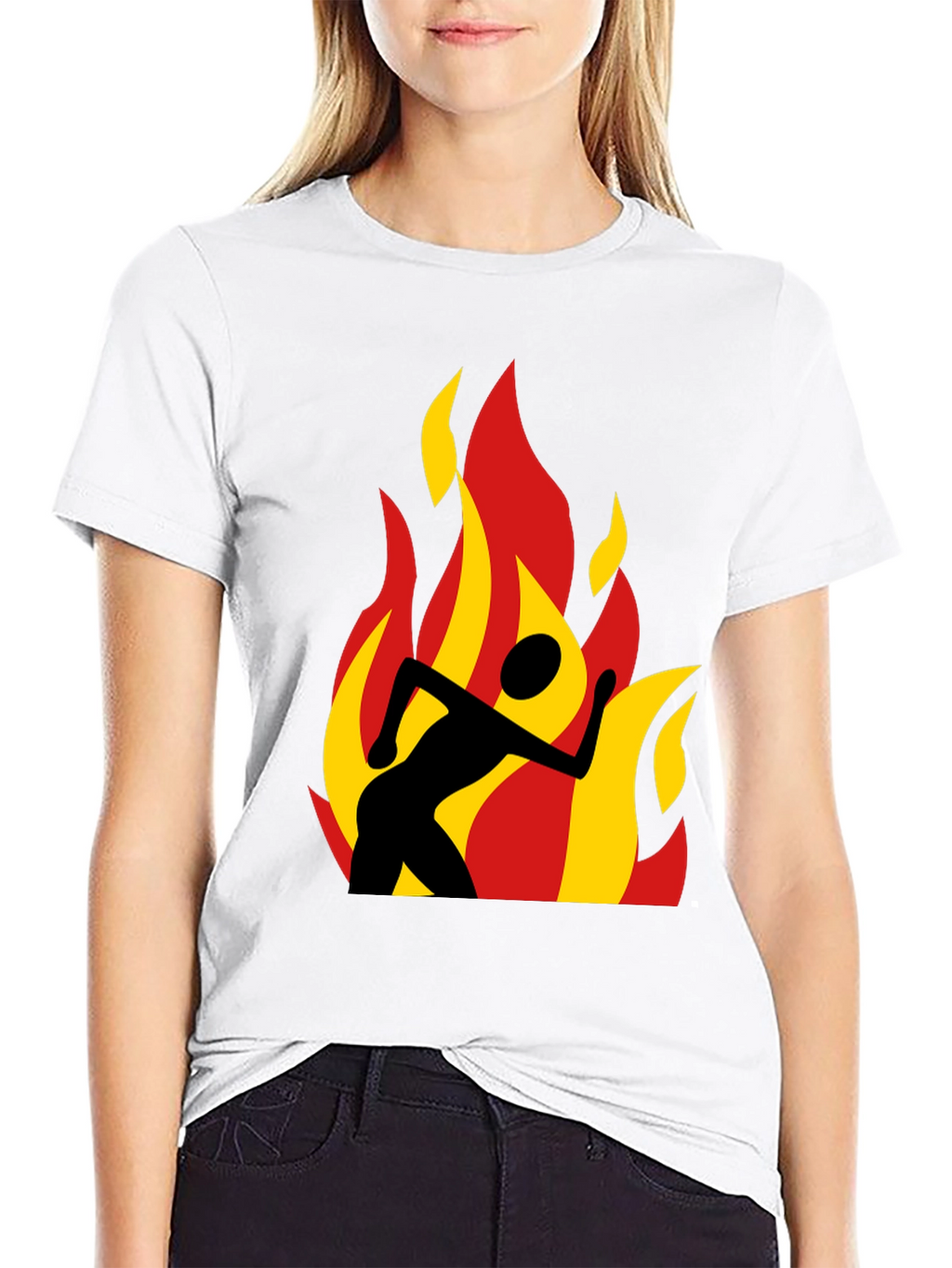 Flaming Runner Black Graphic Tee