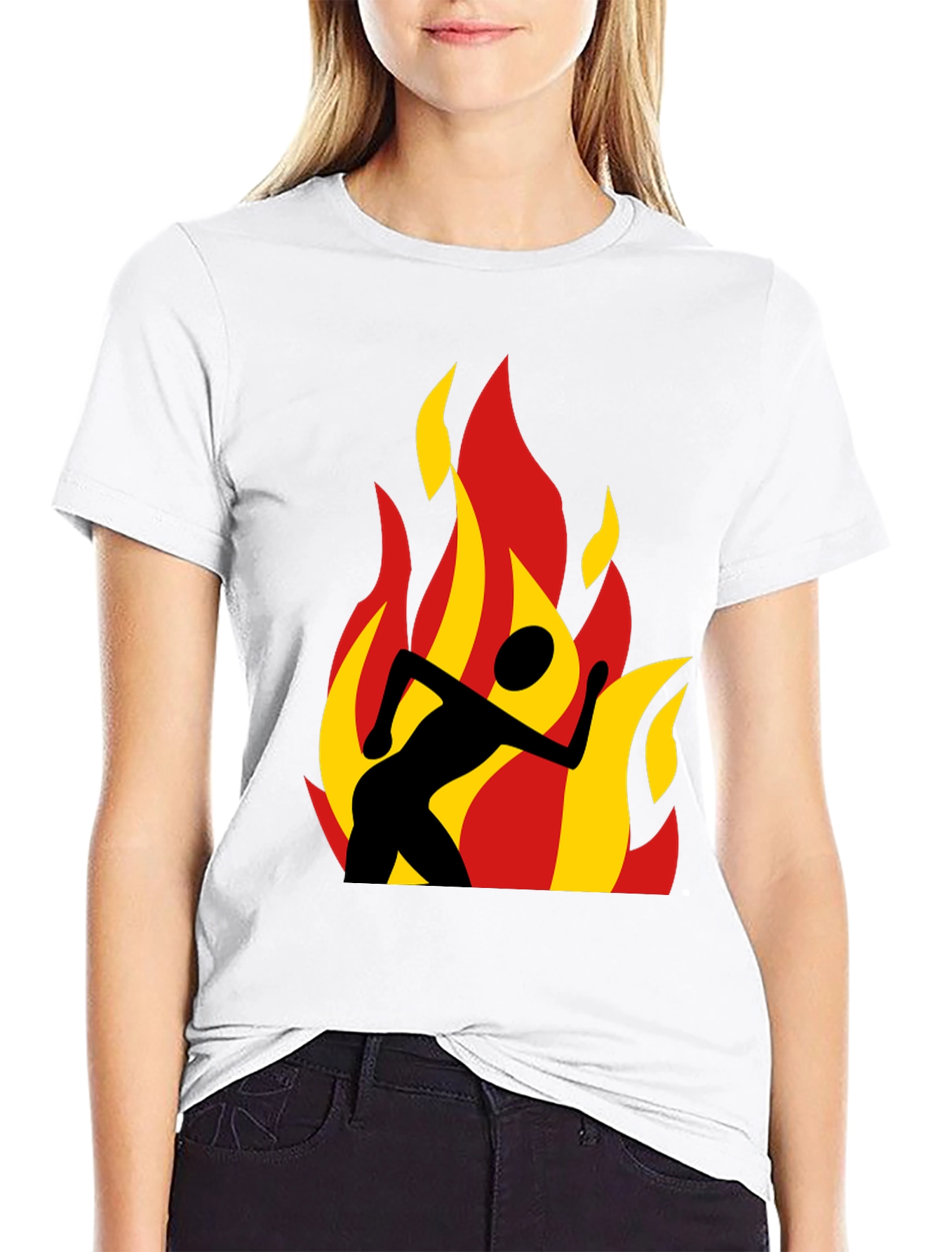 Flaming Runner Black Graphic Tee