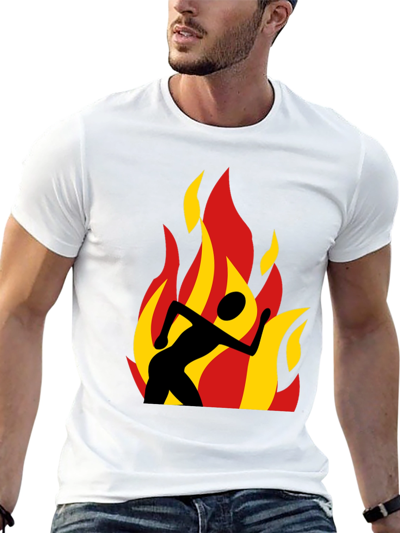 Flaming Runner Black Graphic Tee