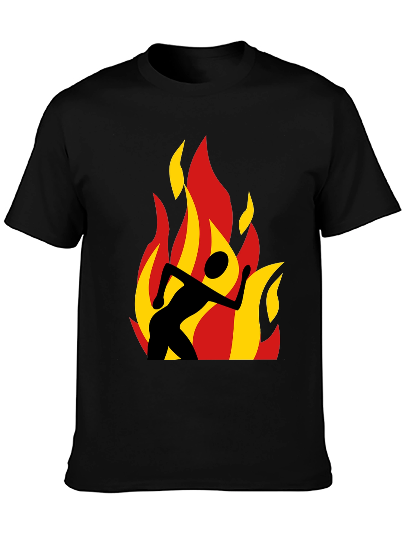Flaming Runner Black Graphic Tee