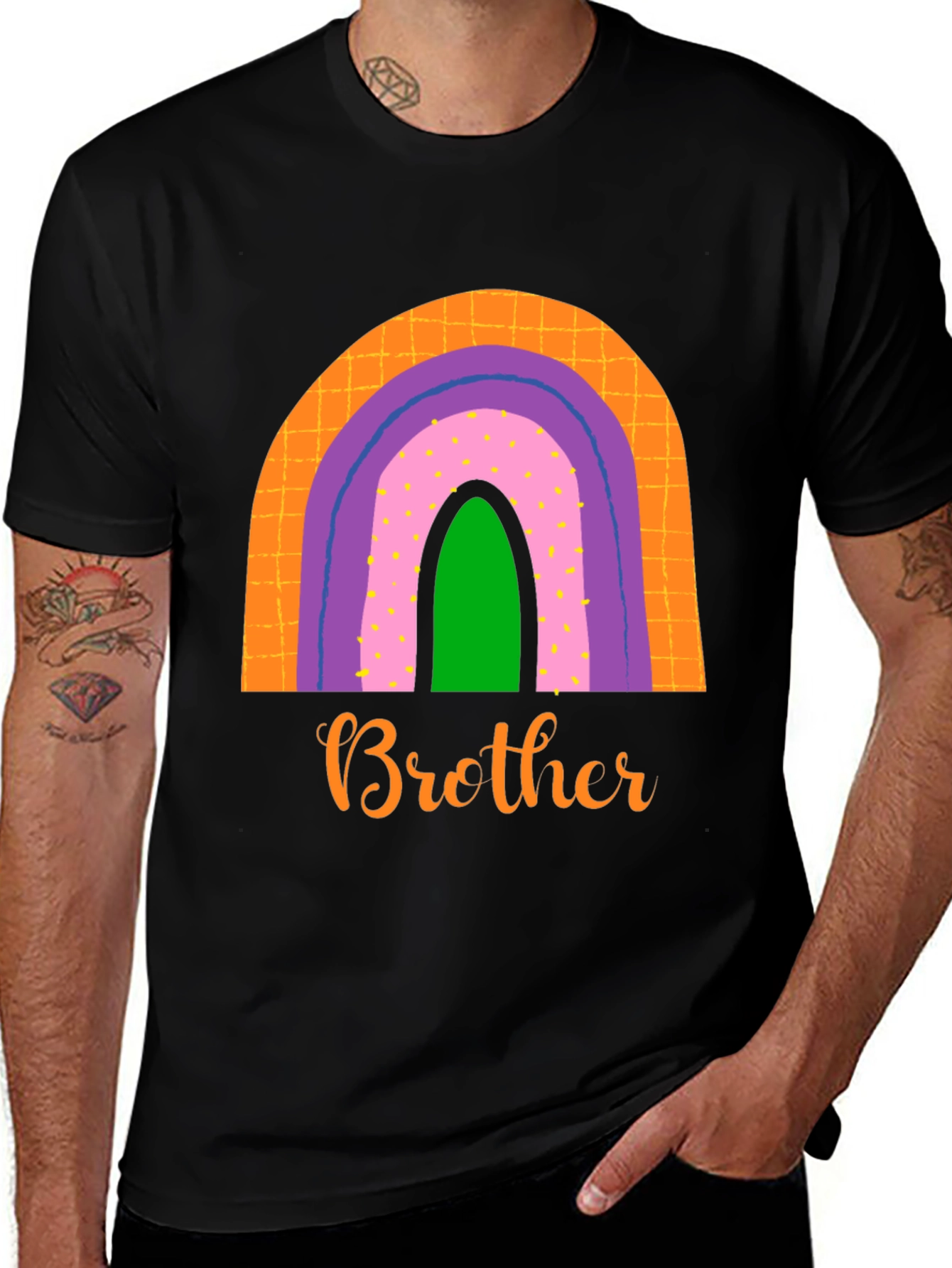 Brother Rainbow Graphic Tee - Family Matching Shirt