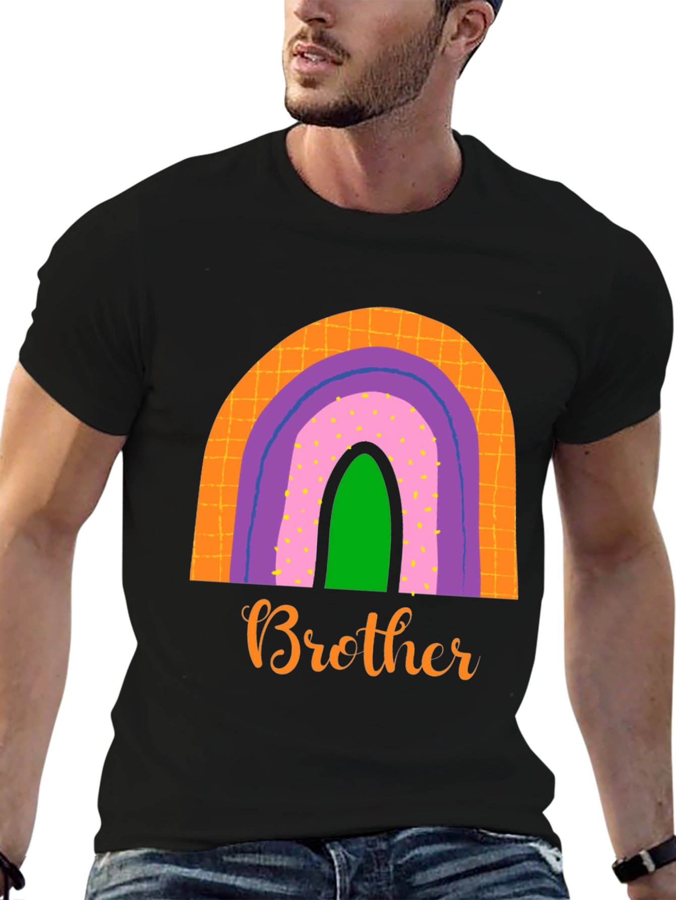 Brother Rainbow Graphic Tee - Family Matching Shirt
