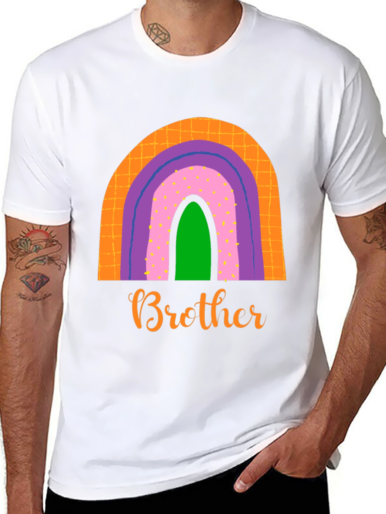 Brother Rainbow Graphic Tee - Family Matching Shirt