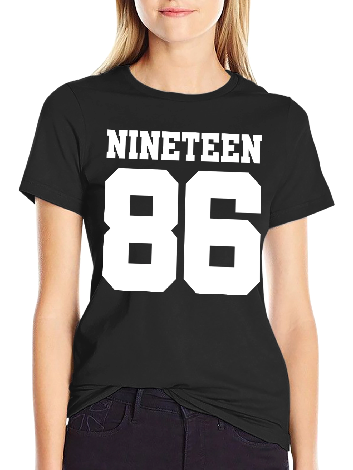 Nineteen 86 Black Tee - Retro Style