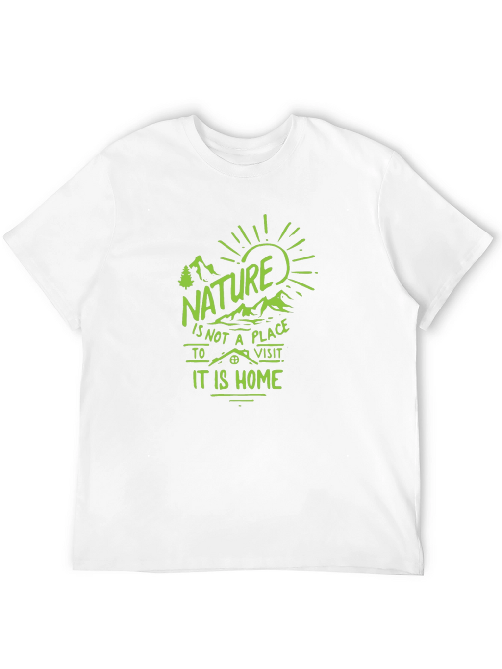 Nature is Home Graphic Tee - Black Cotton T-Shirt