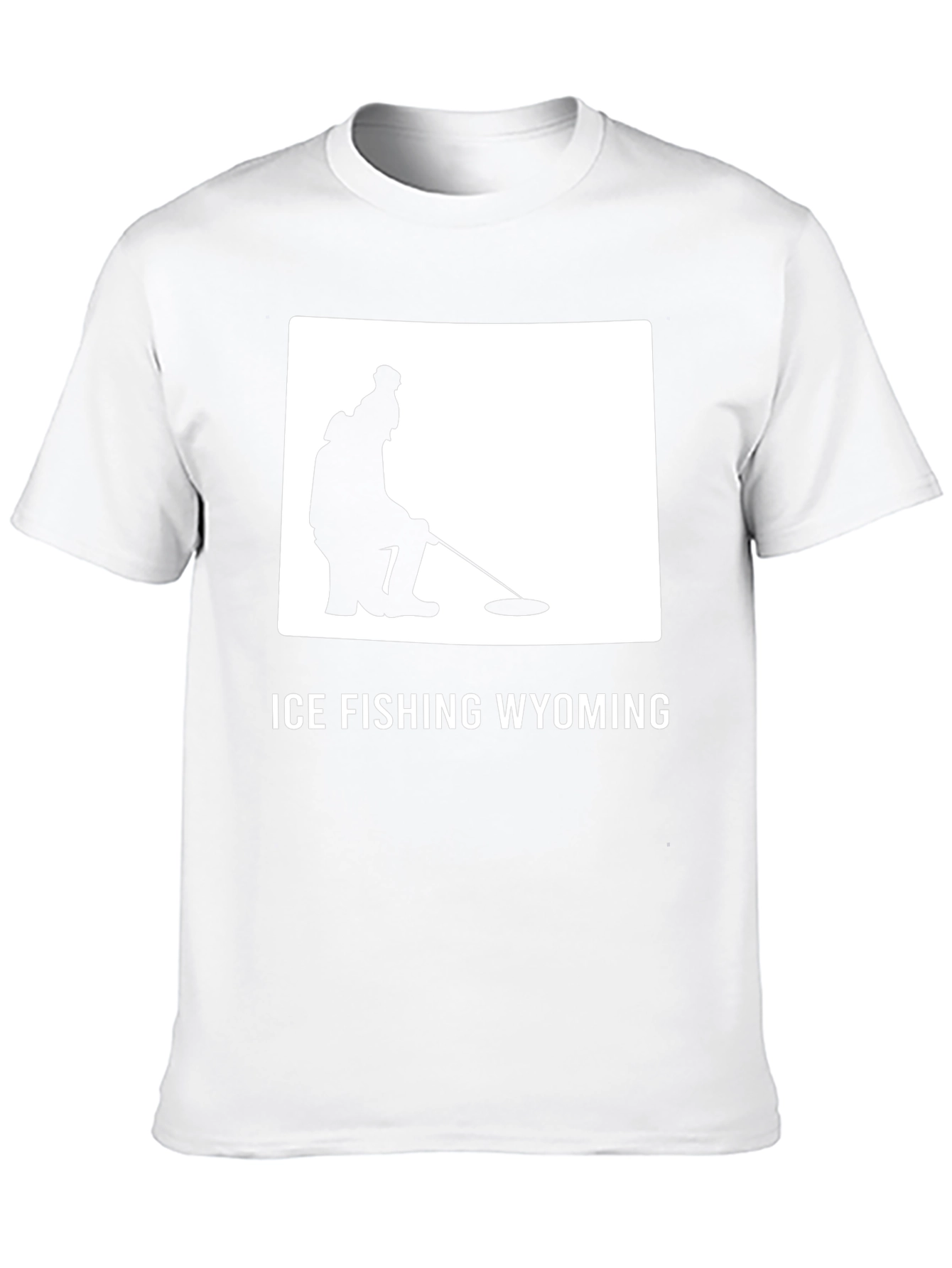 Ice Fishing Wyoming Tee - Black Cotton Graphic T-Shirt
