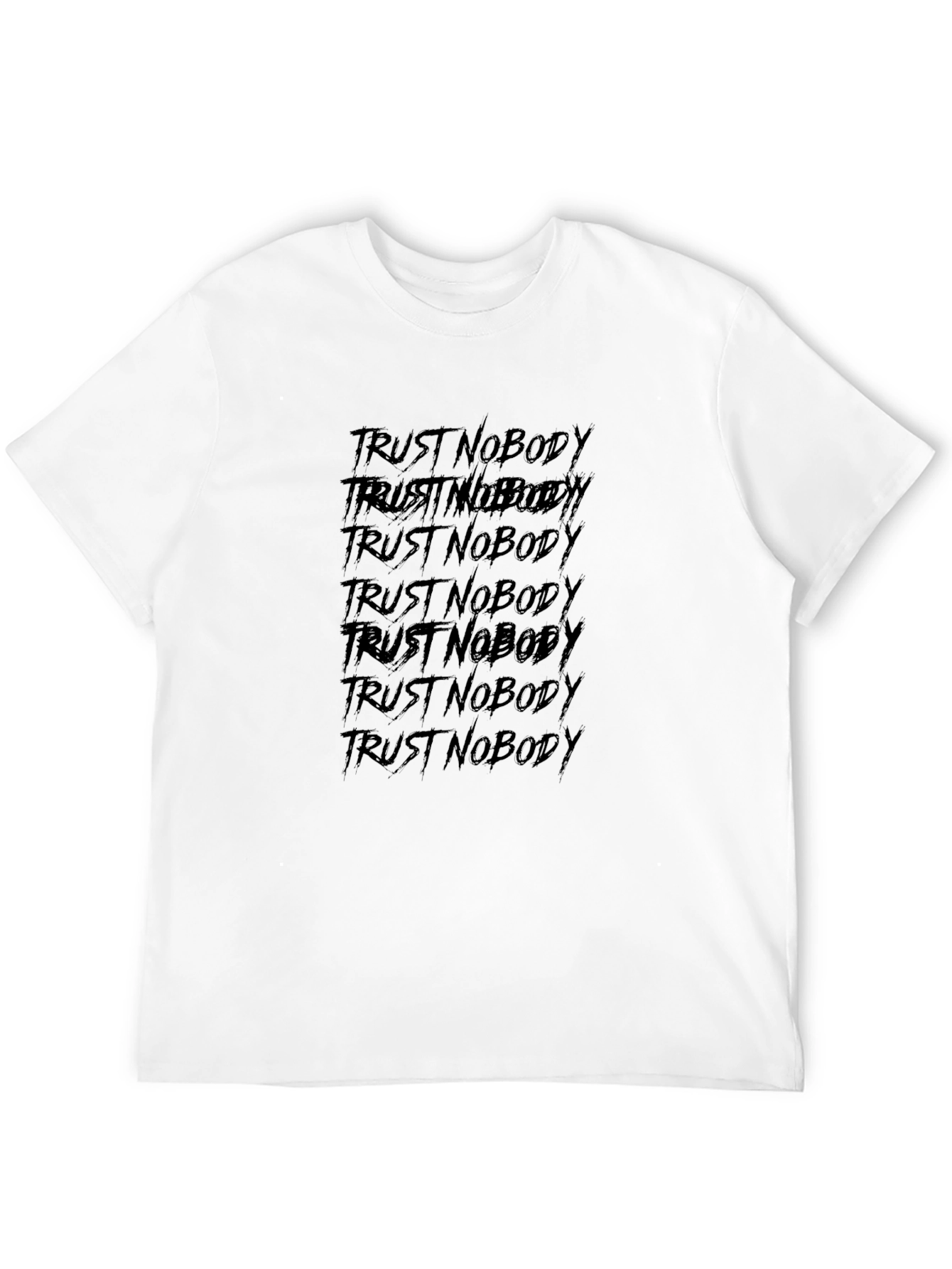 Trust Nobody Black Graphic Print T-Shirt