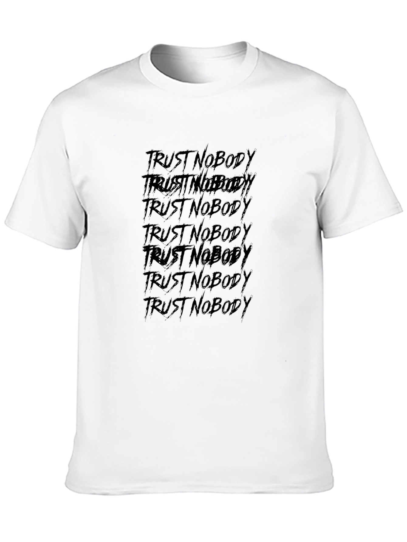 Trust Nobody Black Graphic Print T-Shirt