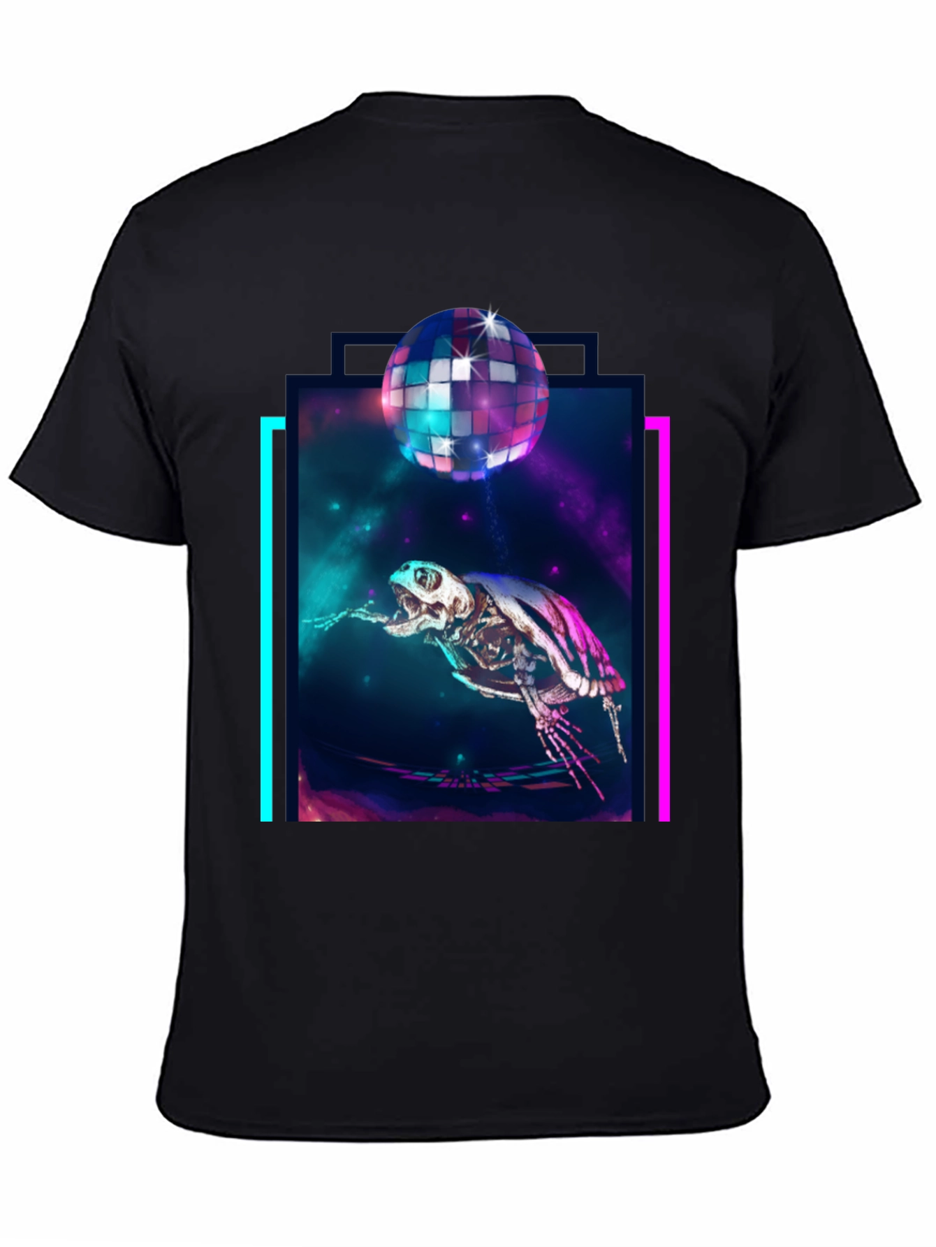Cosmic Turtle Skeleton Disco Party T-Shirt