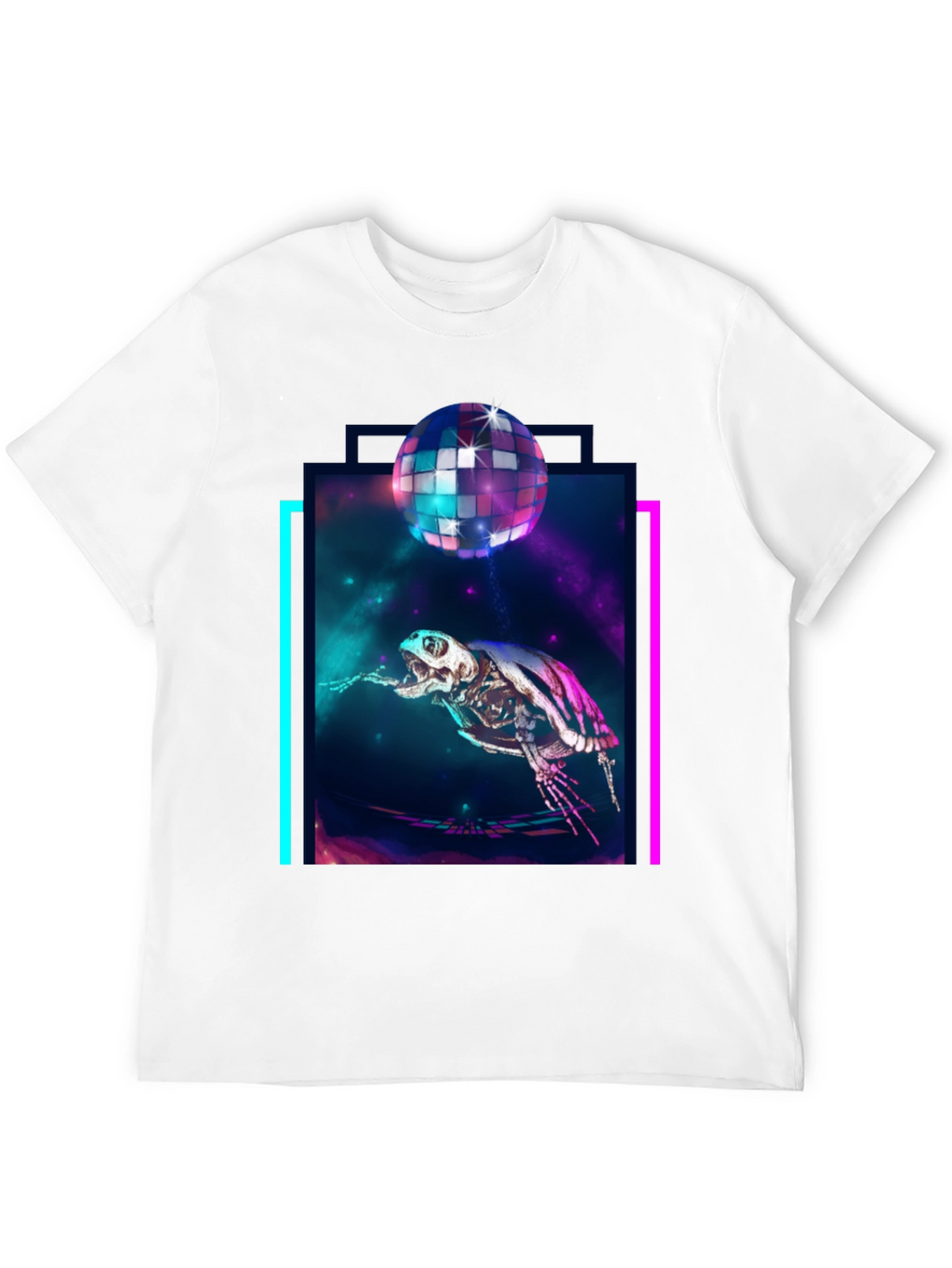 Cosmic Turtle Skeleton Disco Party T-Shirt