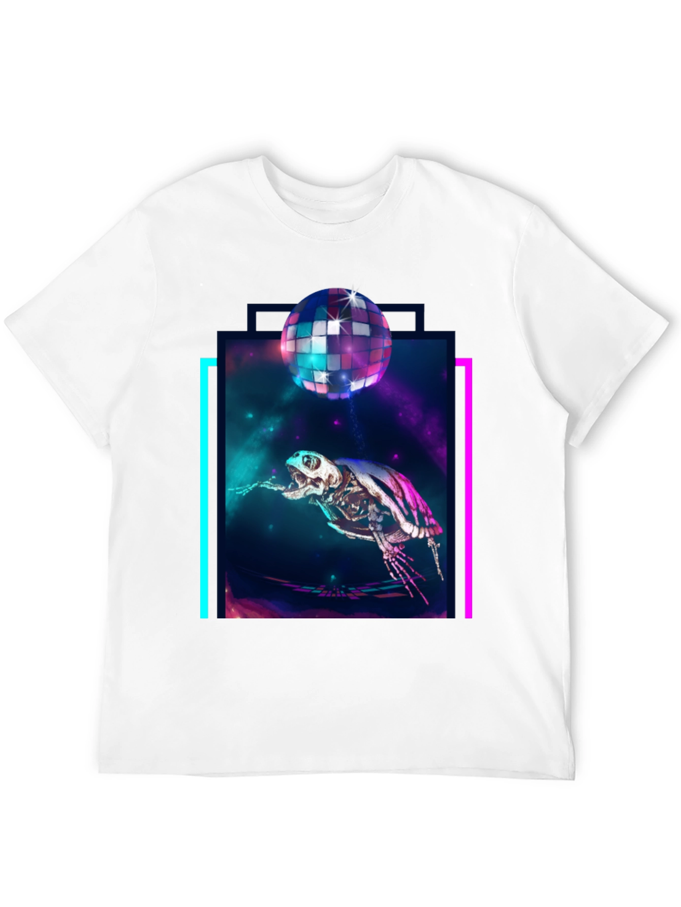 Cosmic Turtle Skeleton Disco Party T-Shirt