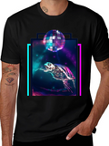 Cosmic Turtle Skeleton Disco Party T-Shirt