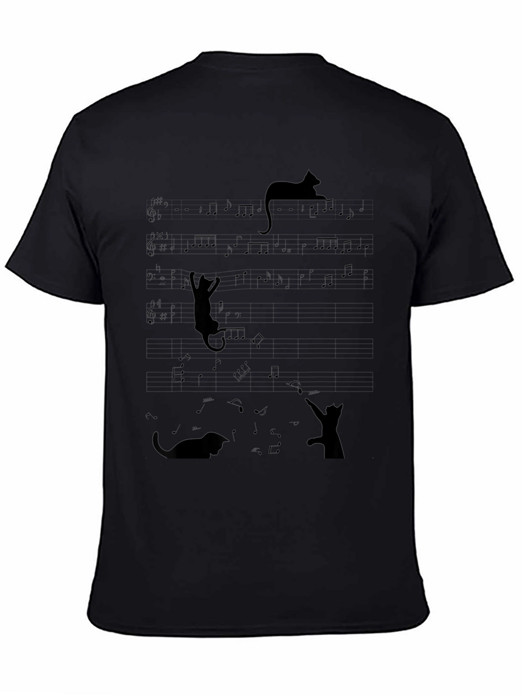 Cat Music Notes T-Shirt