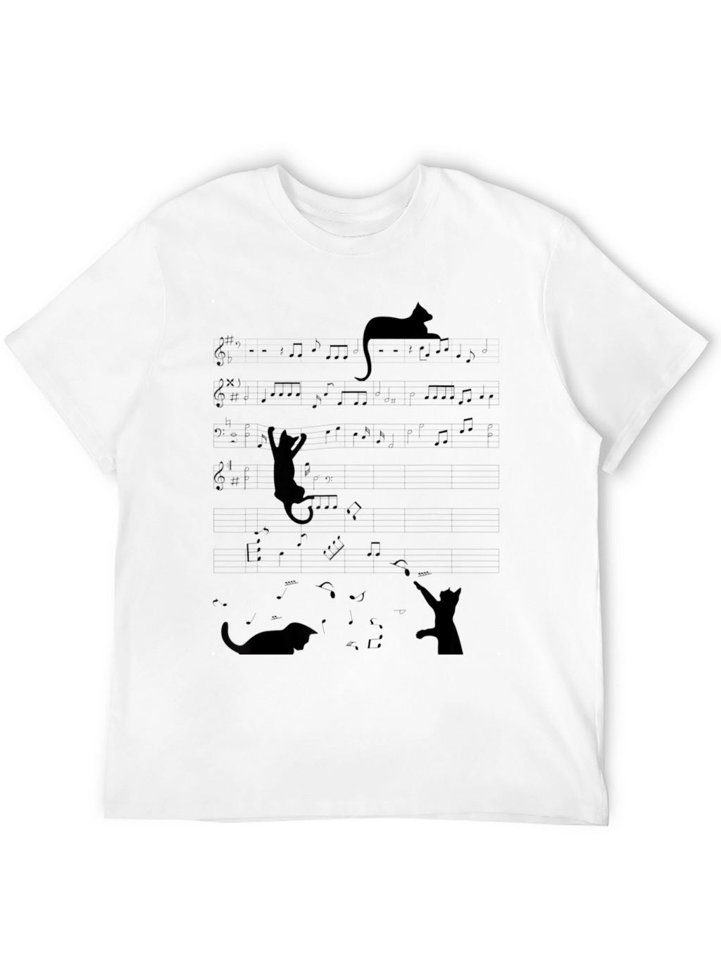 Cat Music Notes T-Shirt