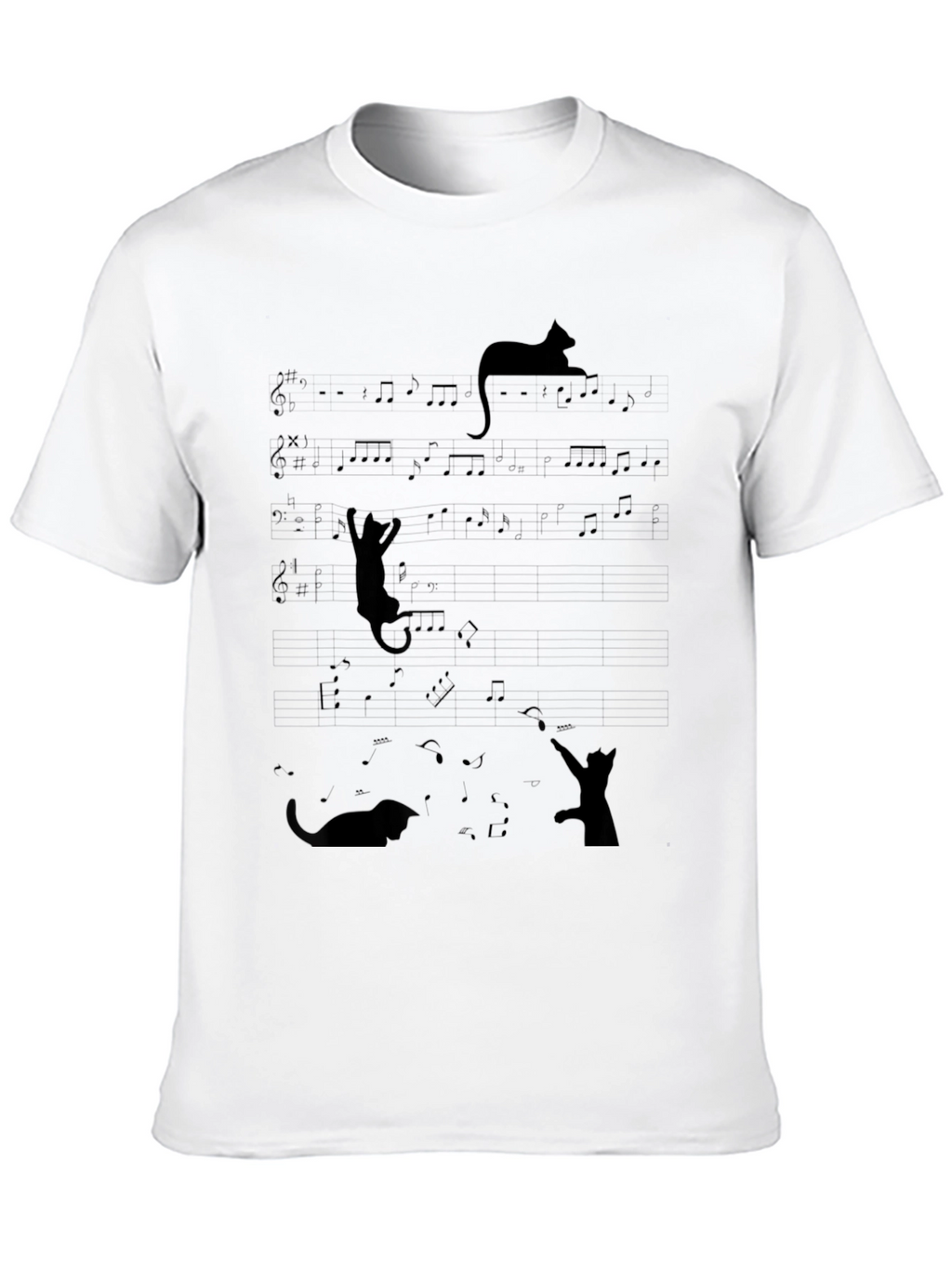Cat Music Notes T-Shirt