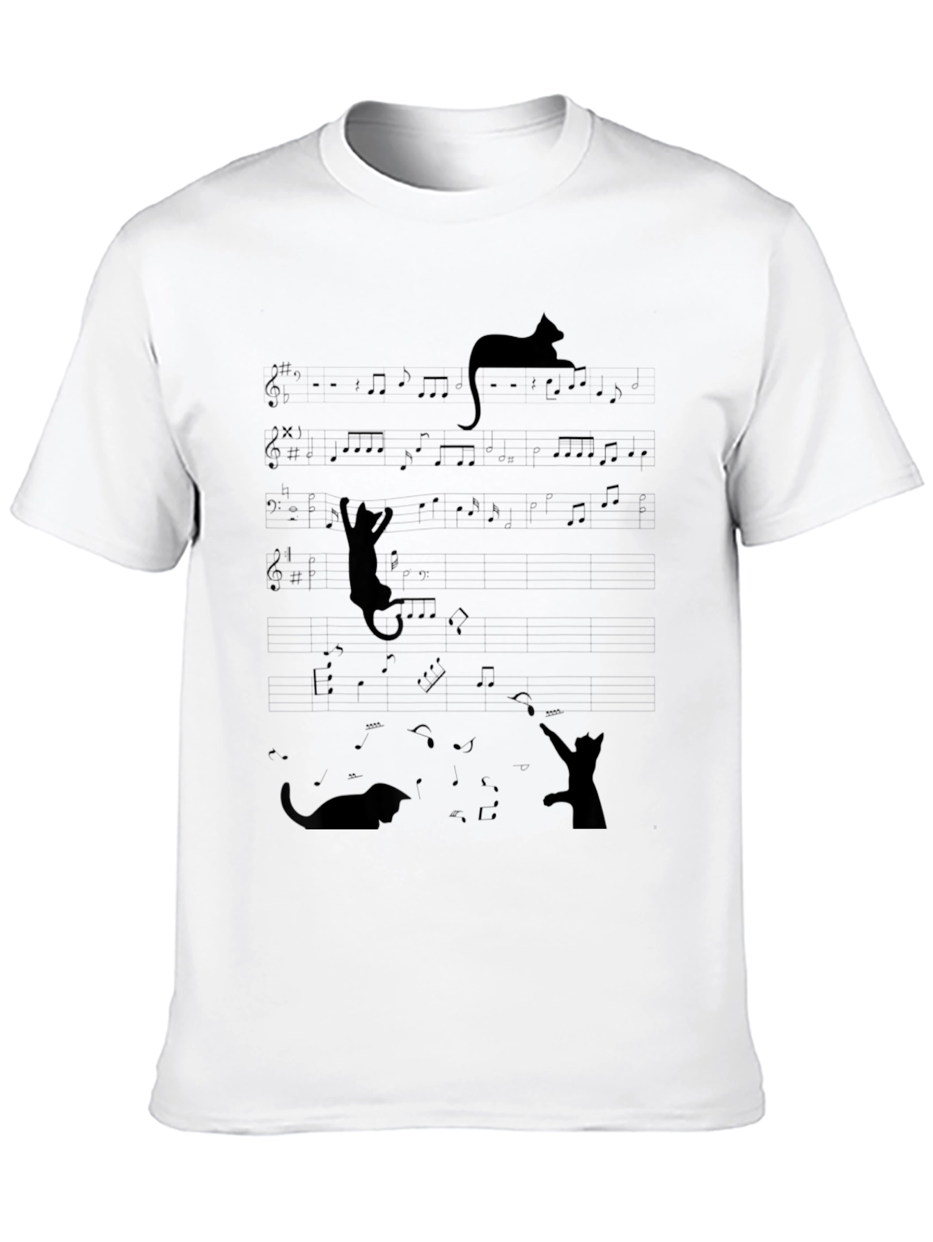 Cat Music Notes T-Shirt