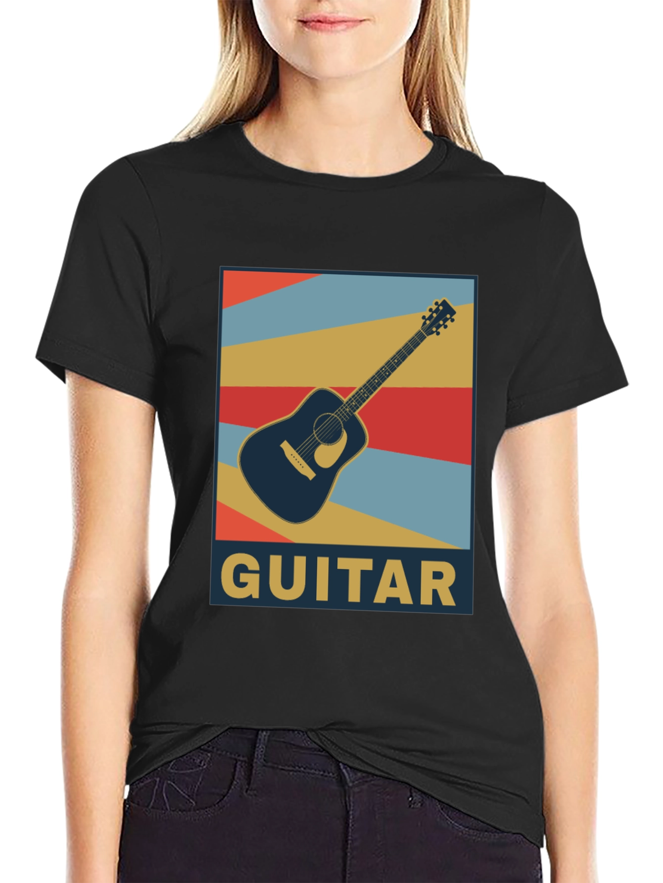 Vintage Guitar Graphic Tee - Retro Music Lover T-Shirt