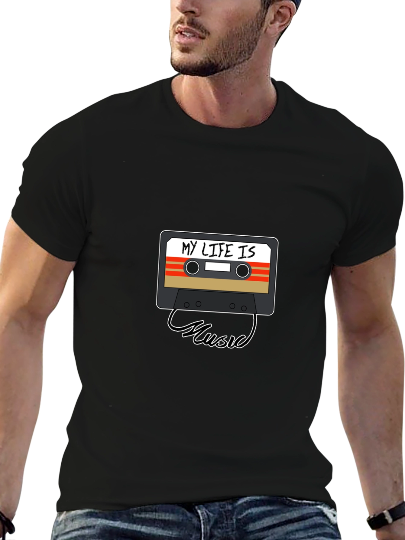 My Life Is Music Cassette Graphic Tee