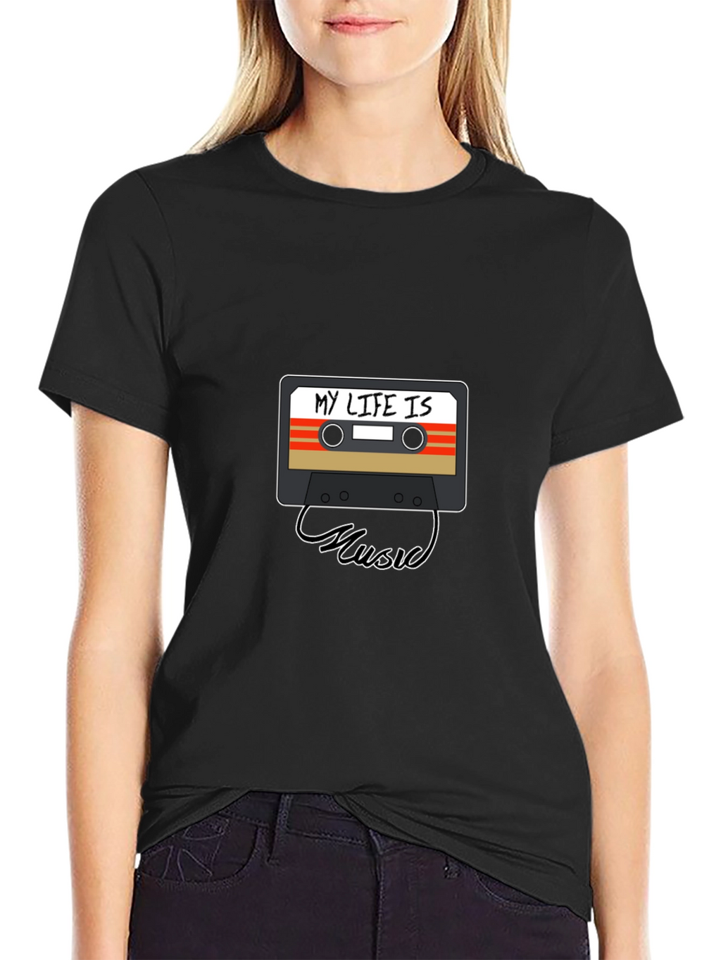 My Life Is Music Cassette Graphic Tee