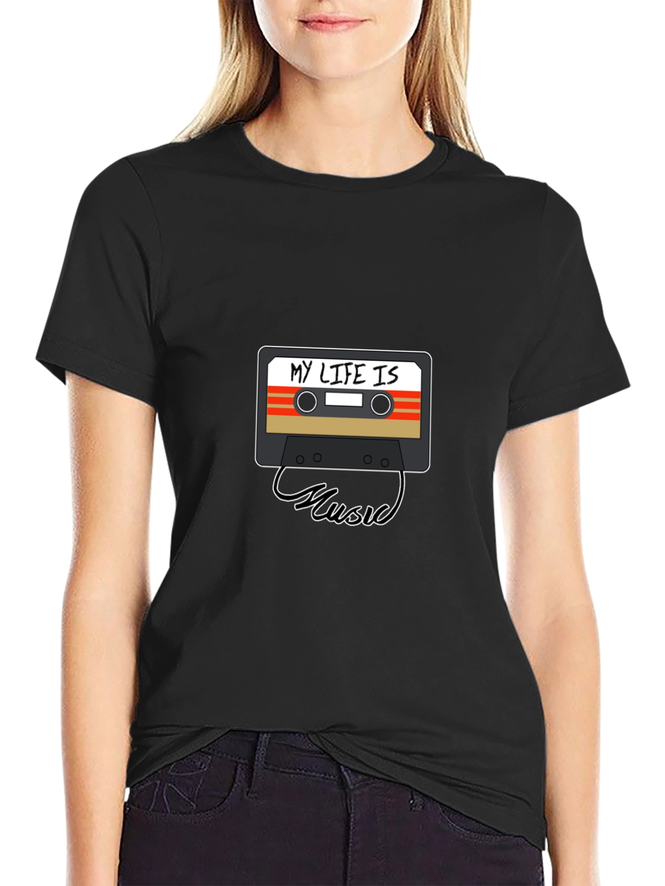My Life Is Music Cassette Graphic Tee