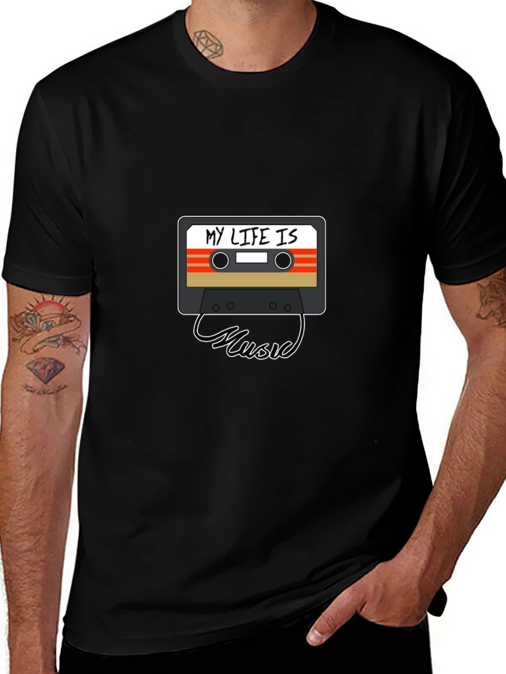 My Life Is Music Cassette Graphic Tee
