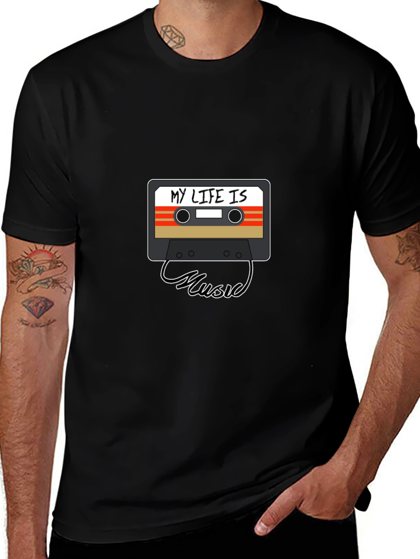 My Life Is Music Cassette Graphic Tee