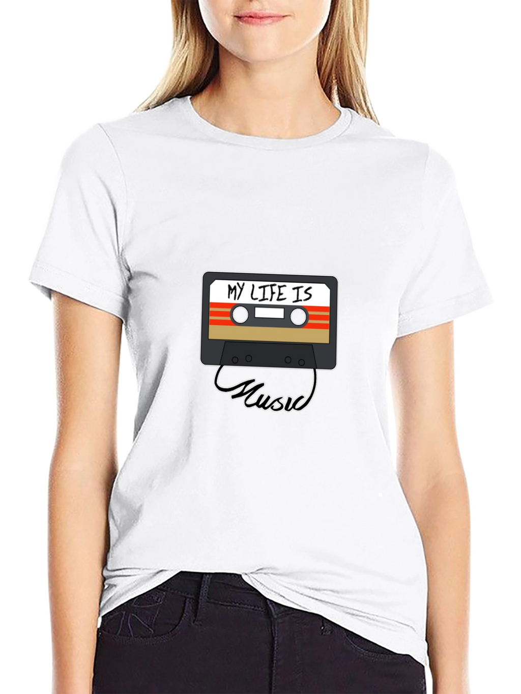 My Life Is Music Cassette Graphic Tee