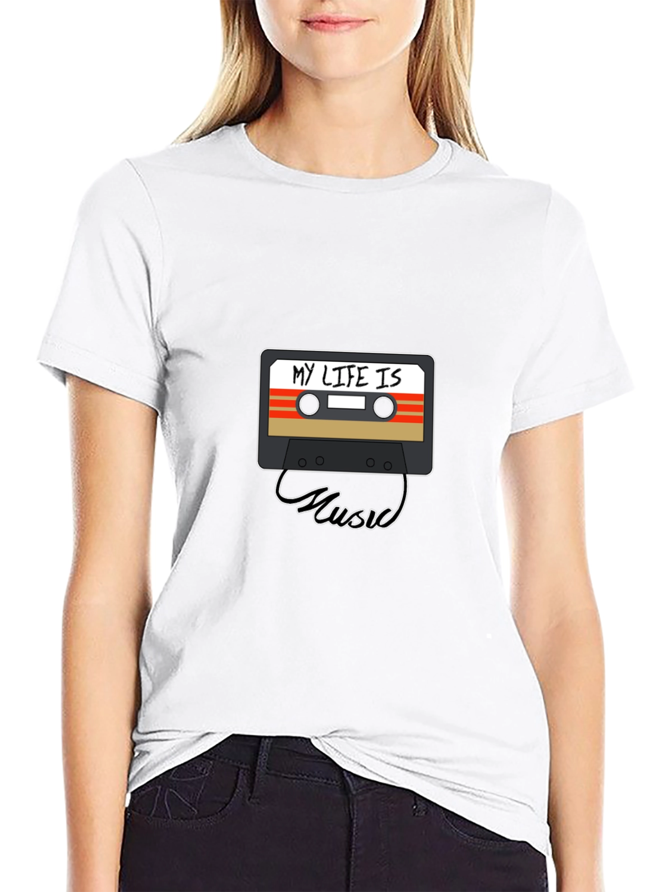 My Life Is Music Cassette Graphic Tee