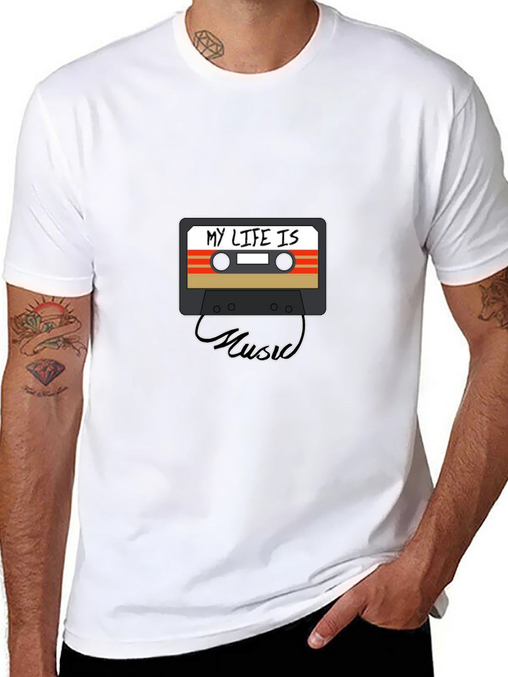 My Life Is Music Cassette Graphic Tee